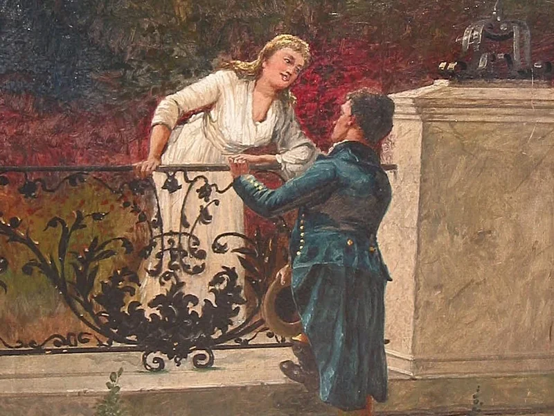 1867-Axel Valdemar Grundtvig - Paesaggio con una coppia di innamorati - 1904